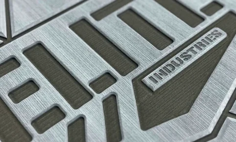 Routed and Laser Etched logo example